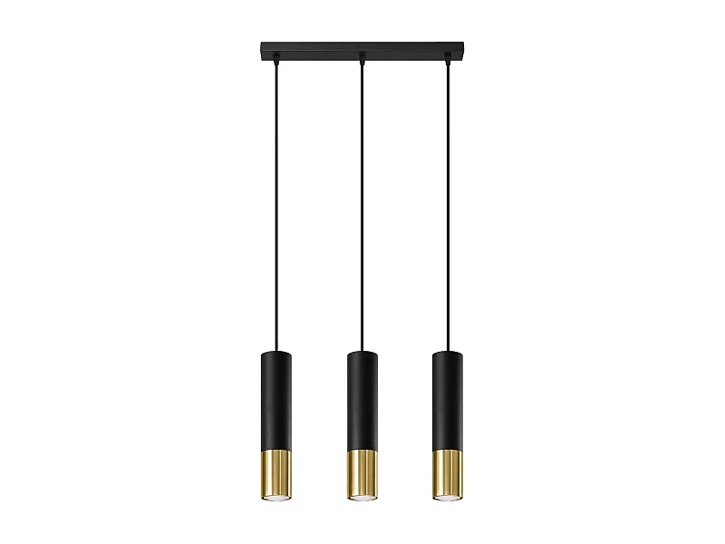 Lampe suspendue Luminous 3L noir-doré