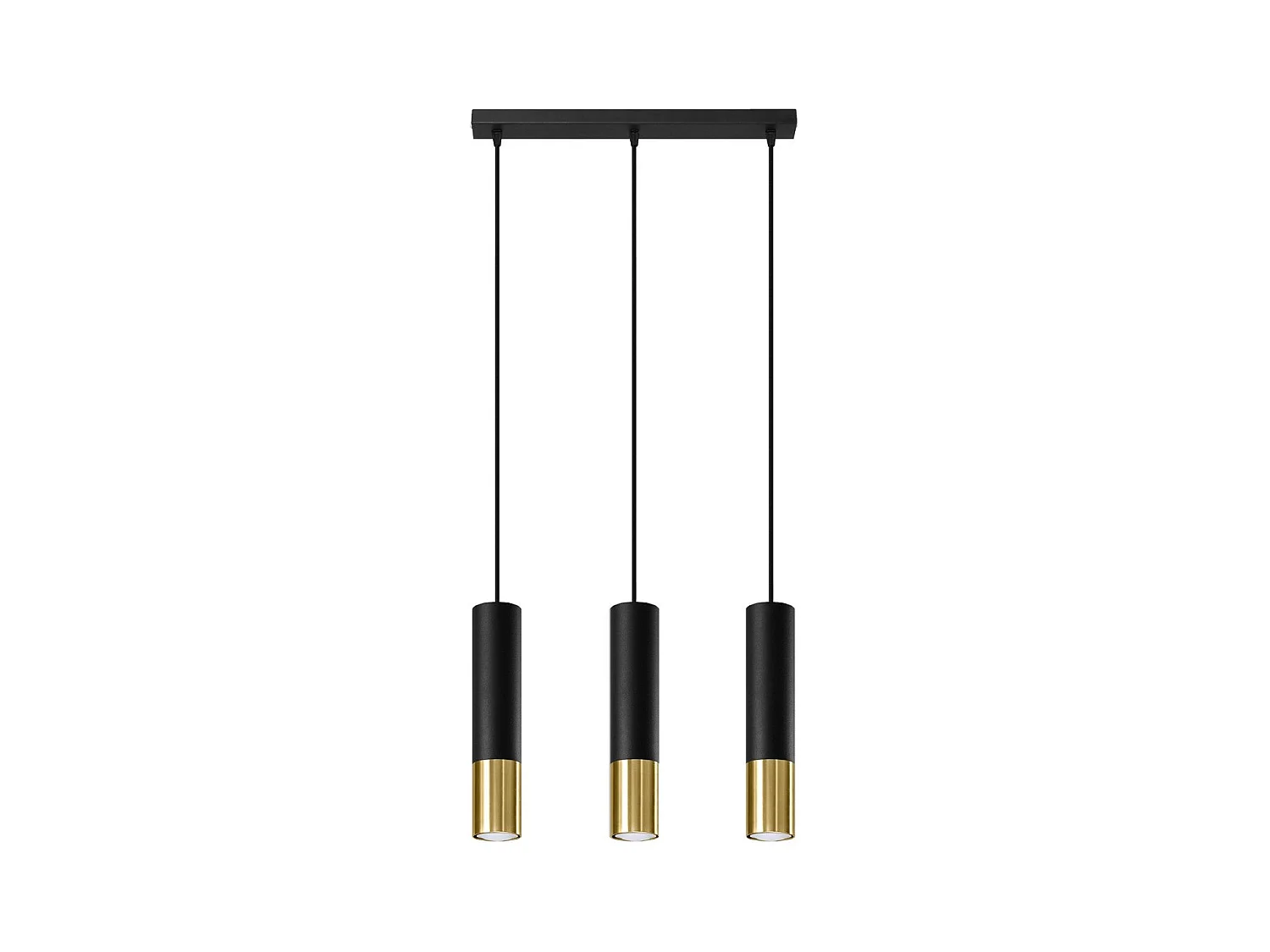 Lampe suspendue Luminous 3L noir-doré
