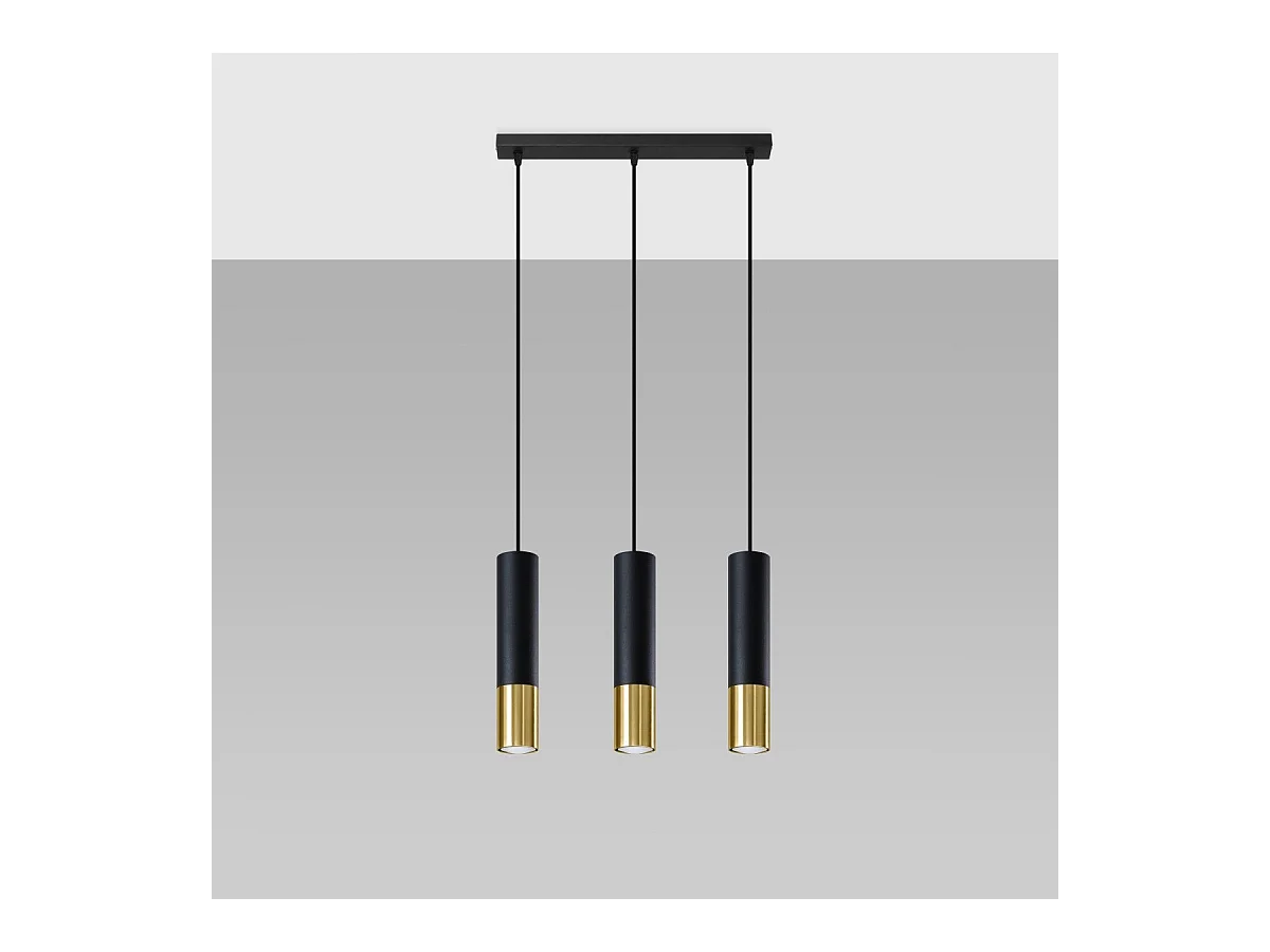 Lampe suspendue Luminous 3L noir-doré