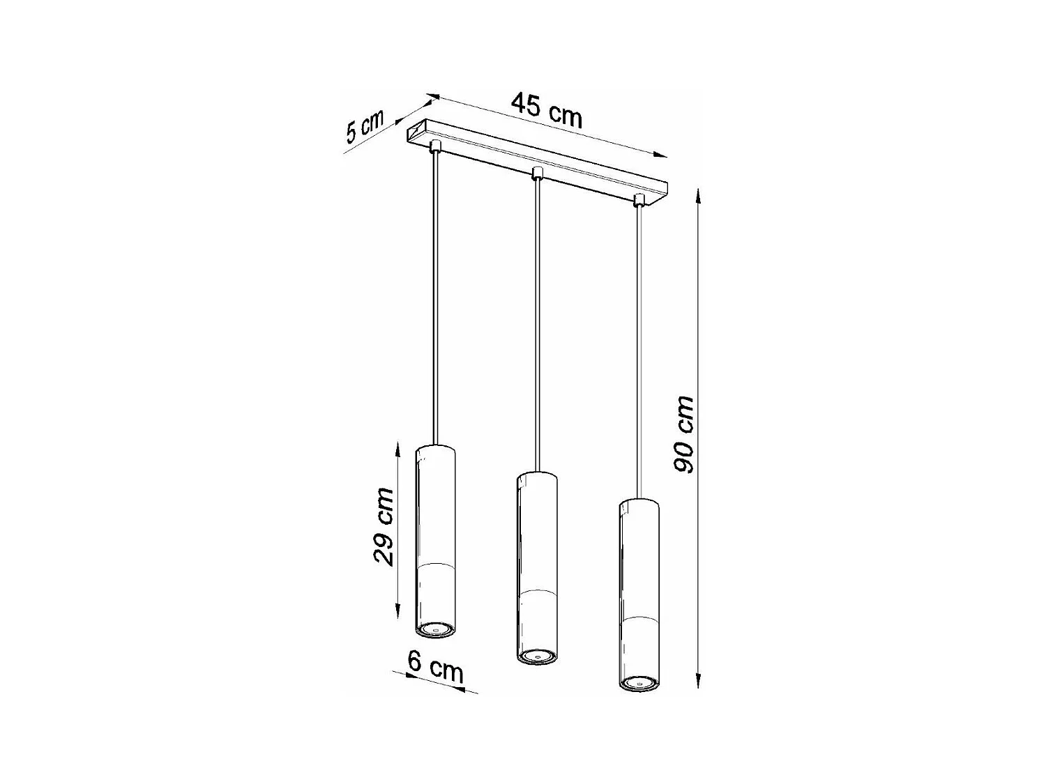 Lampe suspendue Luminous 3L noir-doré