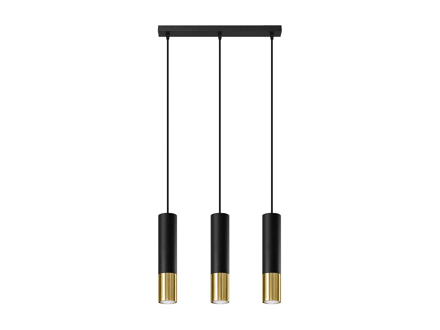 Lampe suspendue Luminous 3L noir-doré