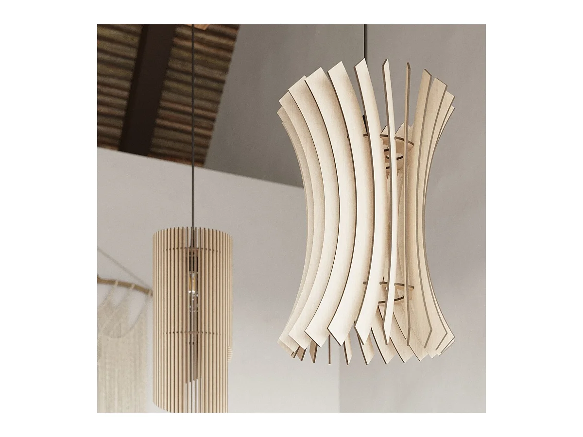 Lampe pendante Orion en bois