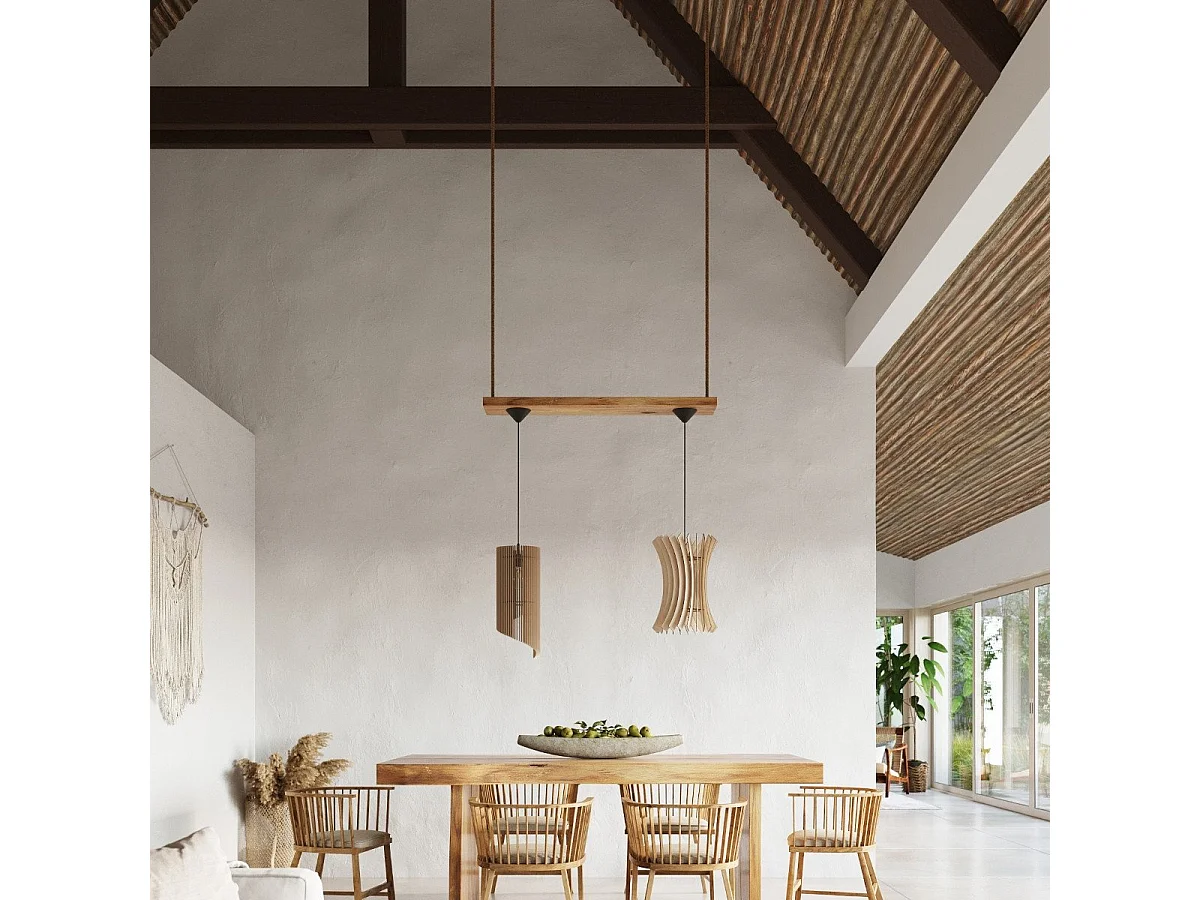 Lampe pendante Orion en bois