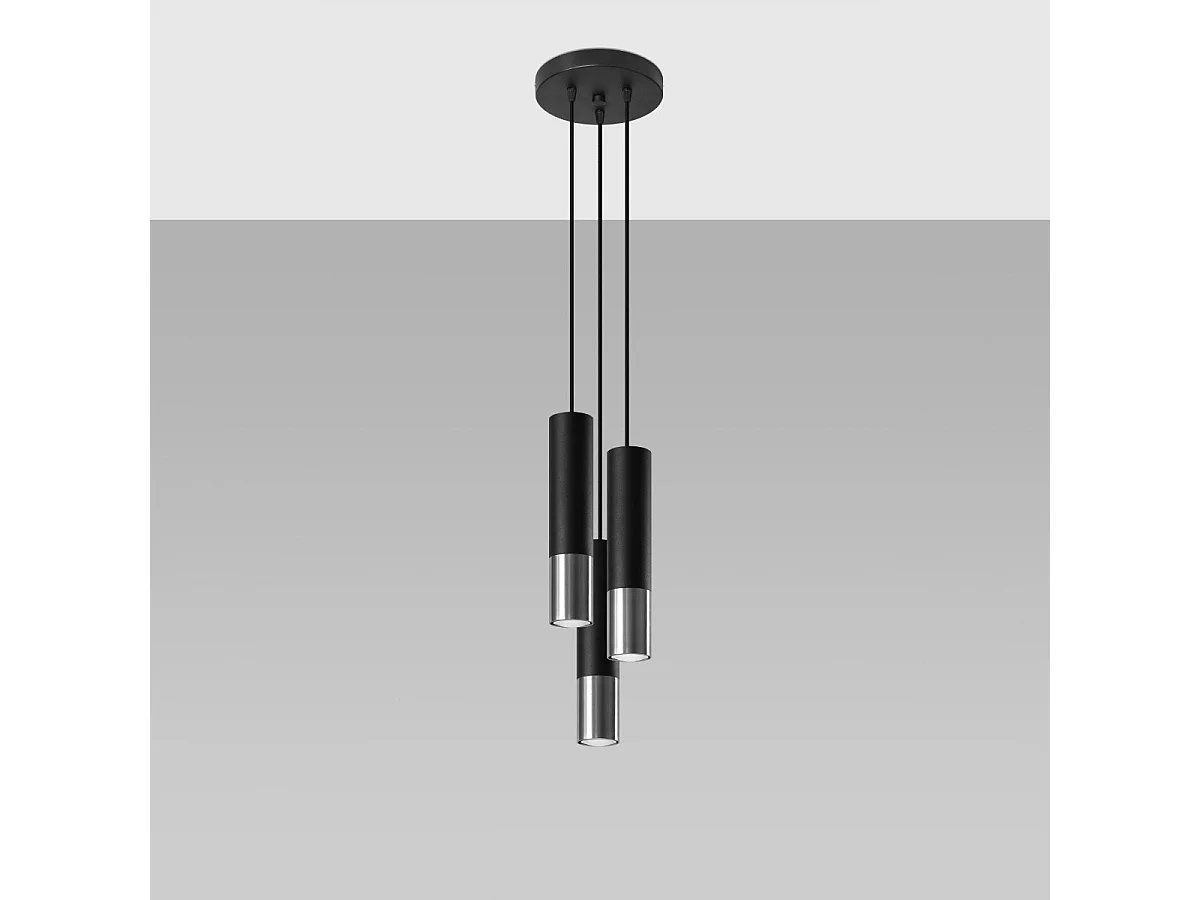 Lampe suspendue Luminous 3P noir-chrome