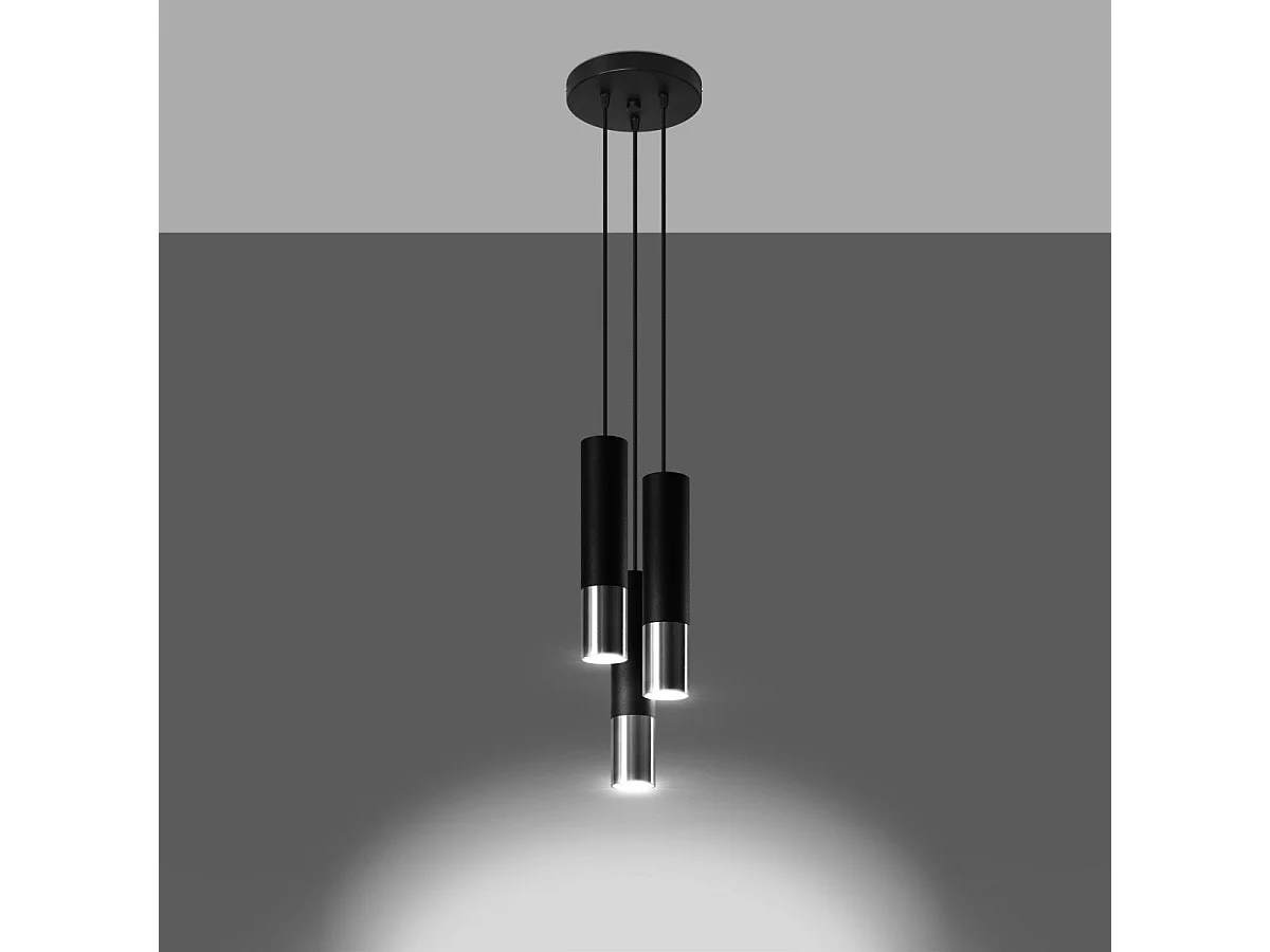 Lampe suspendue Luminous 3P noir-chrome