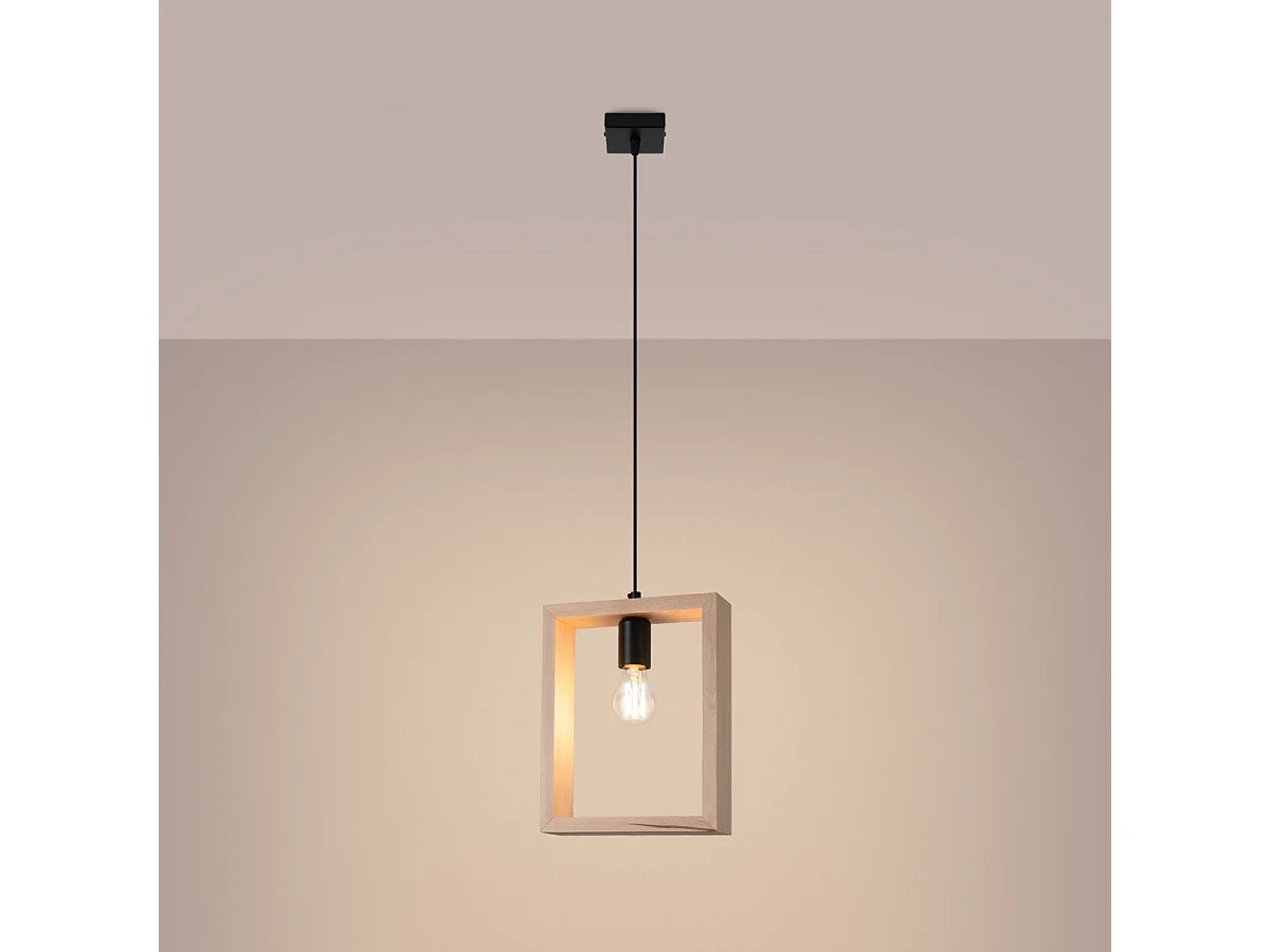 Lampe suspendue Astrelis bois naturel