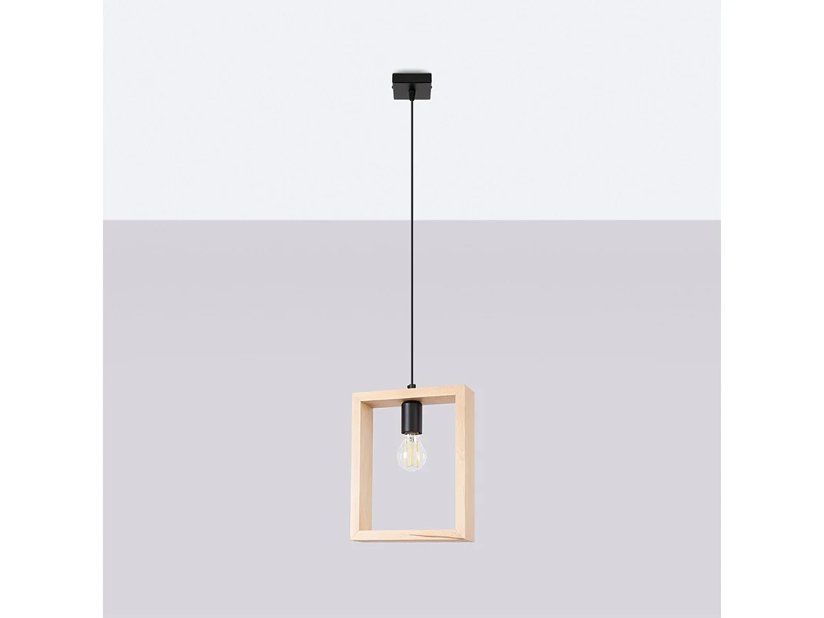Lampe suspendue Astrelis bois naturel