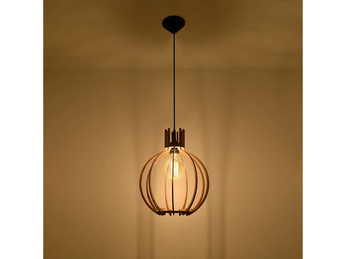 Lampe pendante Arcturus en bois naturel