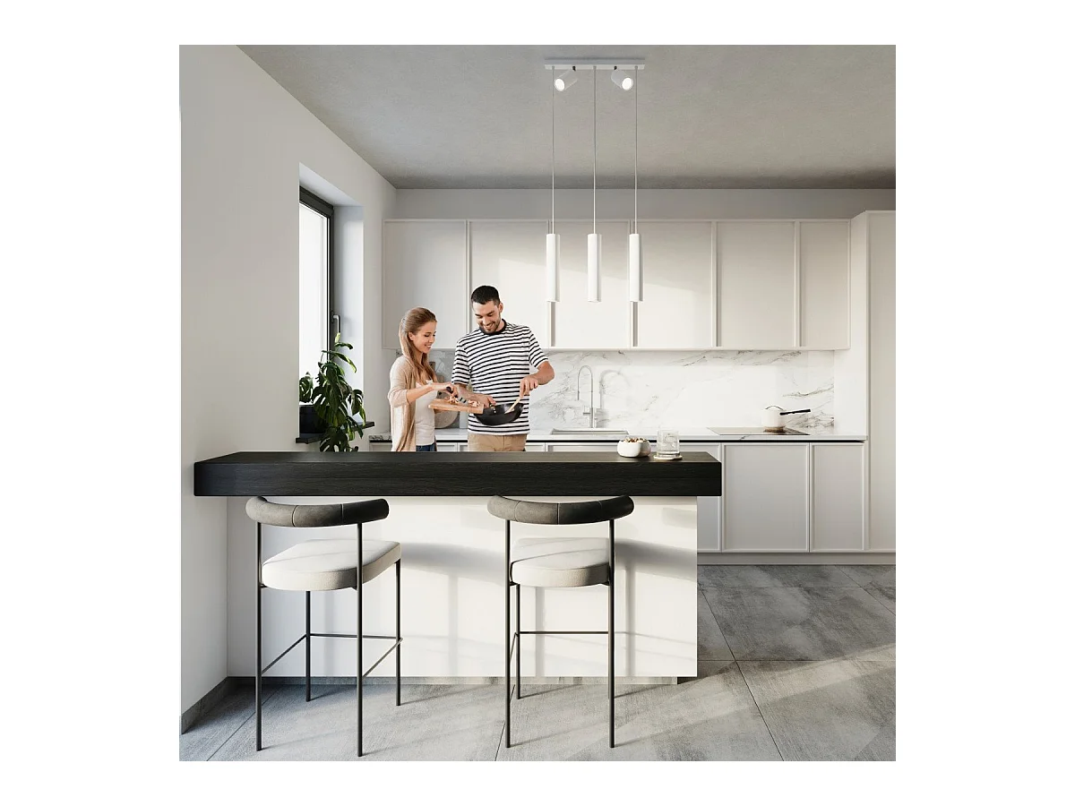 Lampe suspendue Lysandra 3 blanc