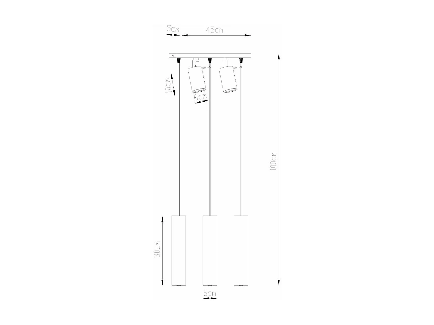 Lampe suspendue Lysandra 3 blanc