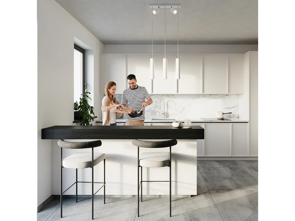 Lampe suspendue Lysandra 3 blanc