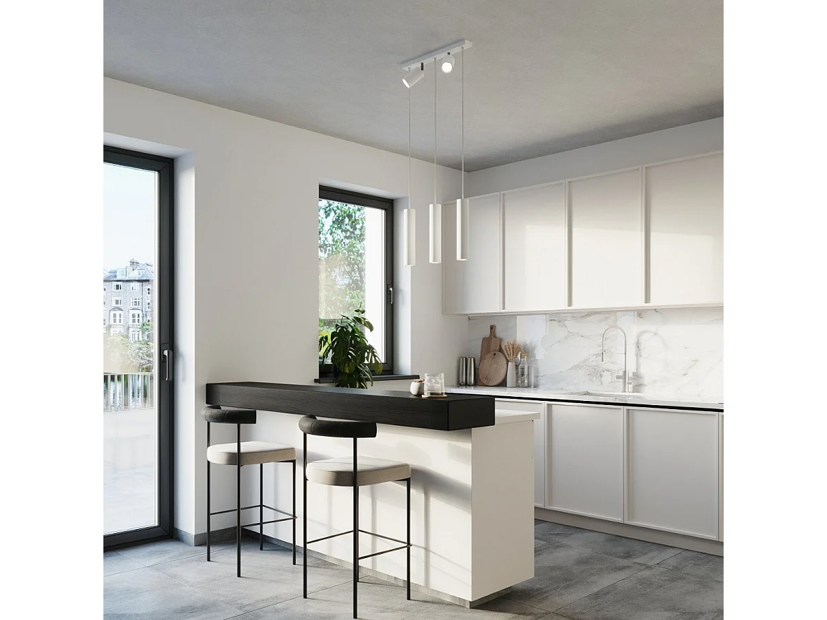 Lampe suspendue Lysandra 3 blanc