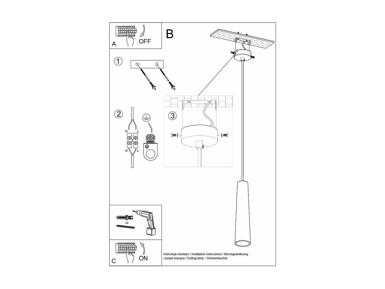 Lampe suspendue en céramique Elion