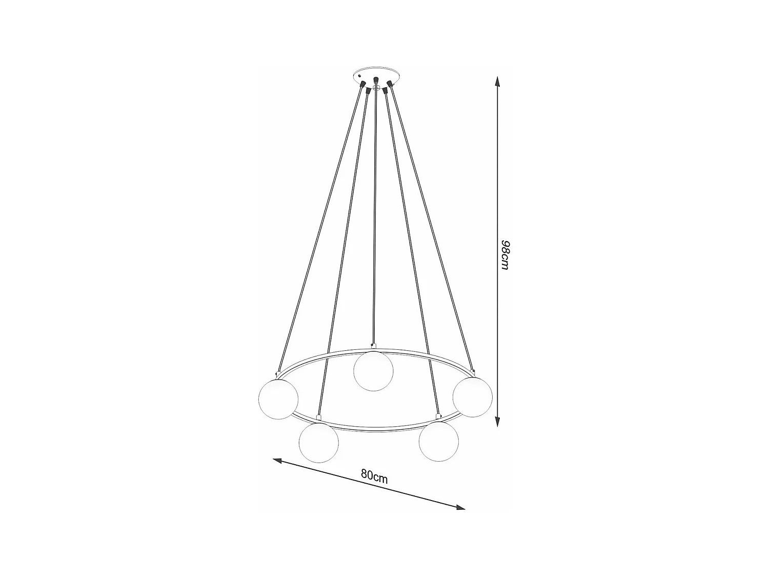 Lustre Seraphine 5 Noir