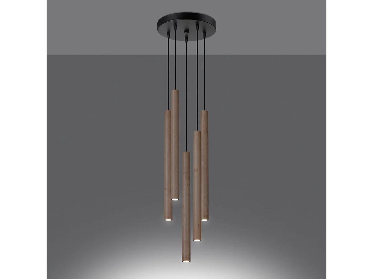 Lampe pendante Novastel 5P bois