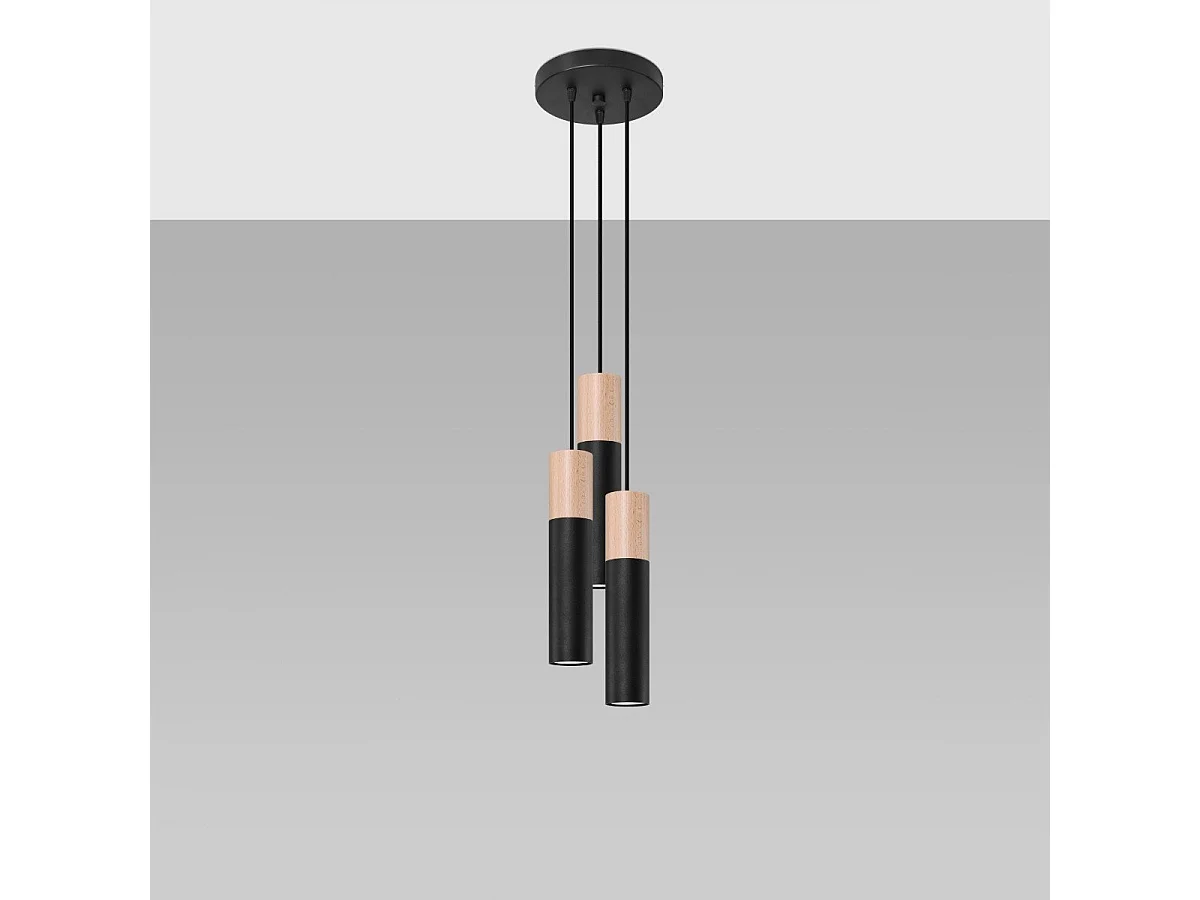 Lampe pendante Polaris 3P noir