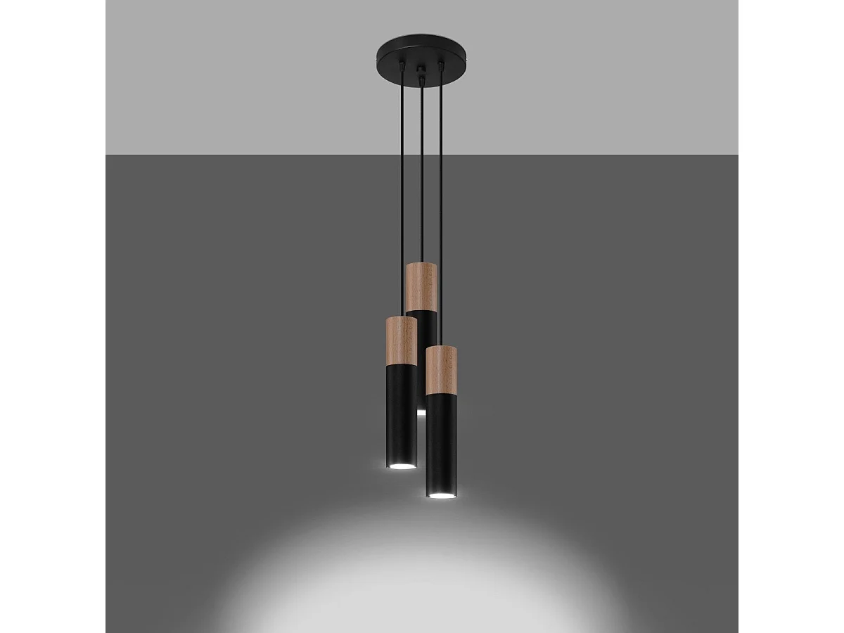 Lampe pendante Polaris 3P noir