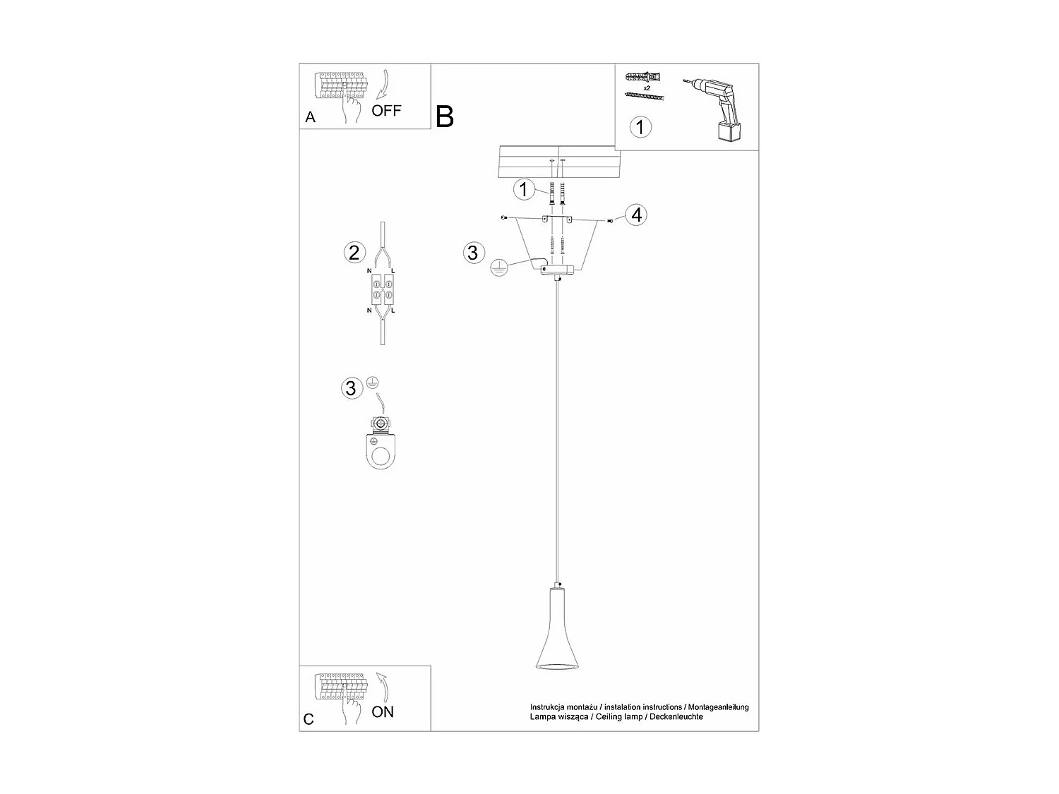 Lampe suspendue Siriara 1 béton