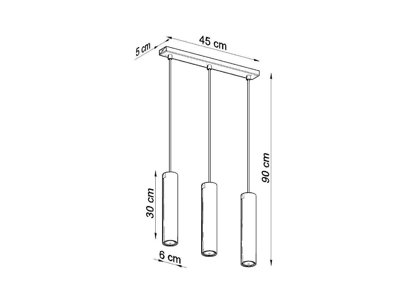 Lampe suspendue Luminis 3L blanc