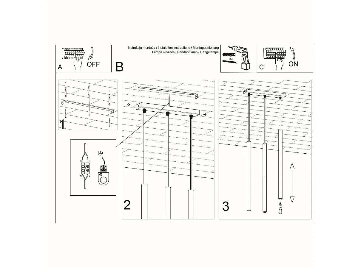 Lampe pendante Novastel 3 blanc