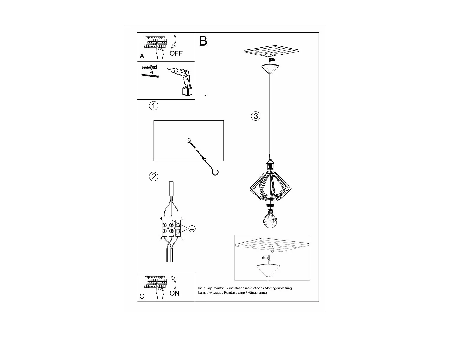 Lampe suspendue Pulsaria en bois naturel