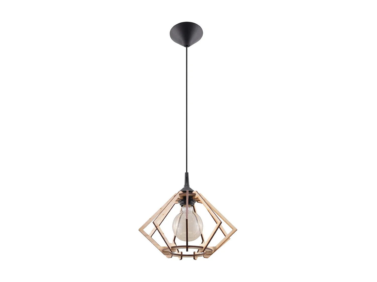 Lampe suspendue Pulsaria en bois naturel