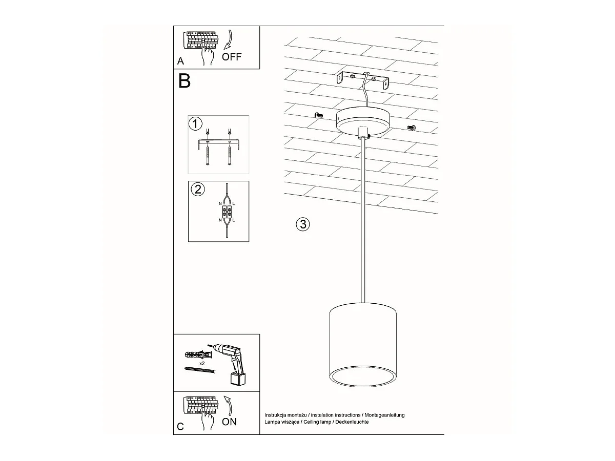 Lampe suspendue Orbitum 1 blanc
