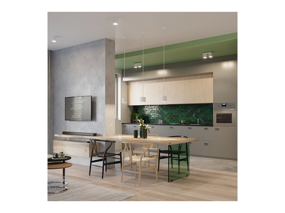 Lampe suspendue Orbitum 1 blanc