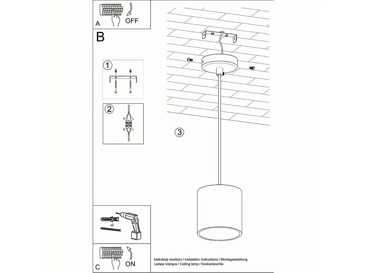 Lampe suspendue Orbitum 1 blanc