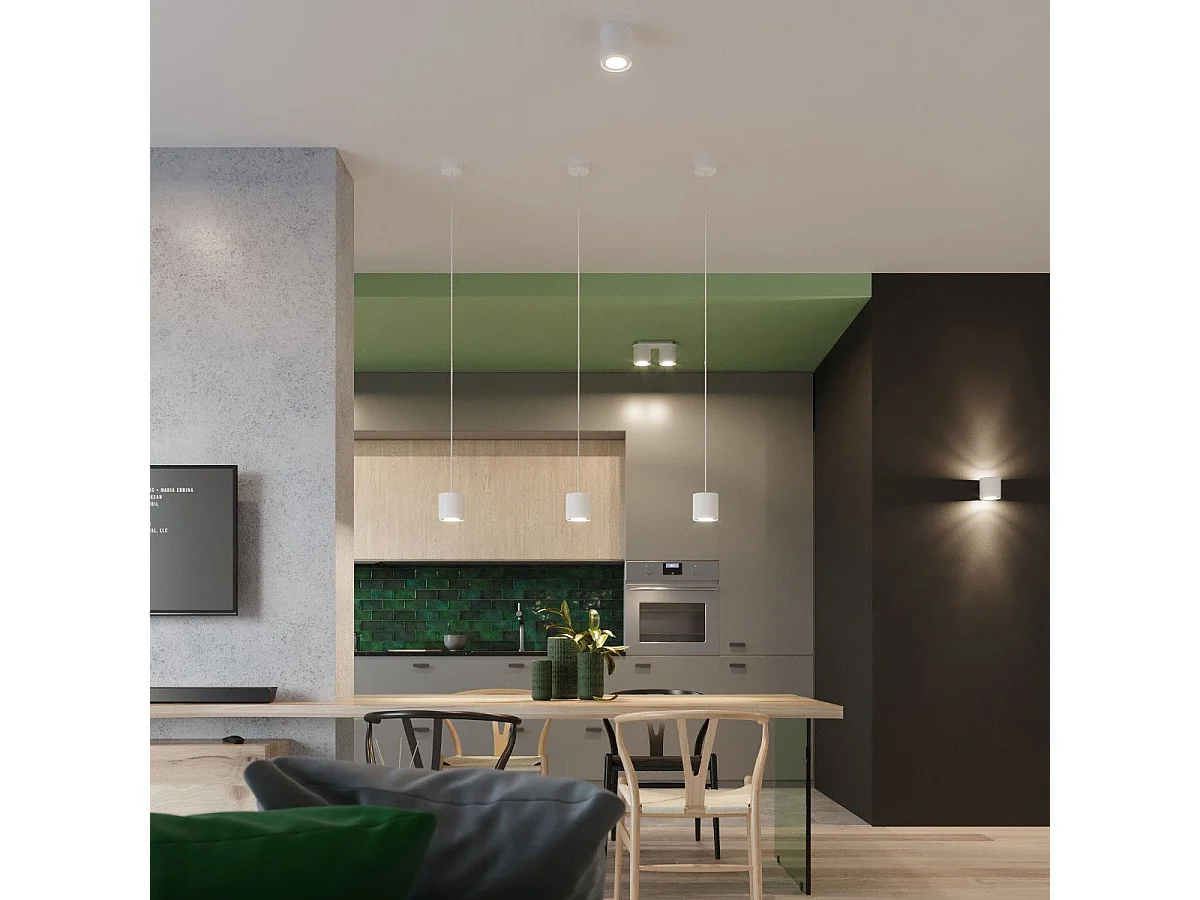 Lampe suspendue Orbitum 1 blanc