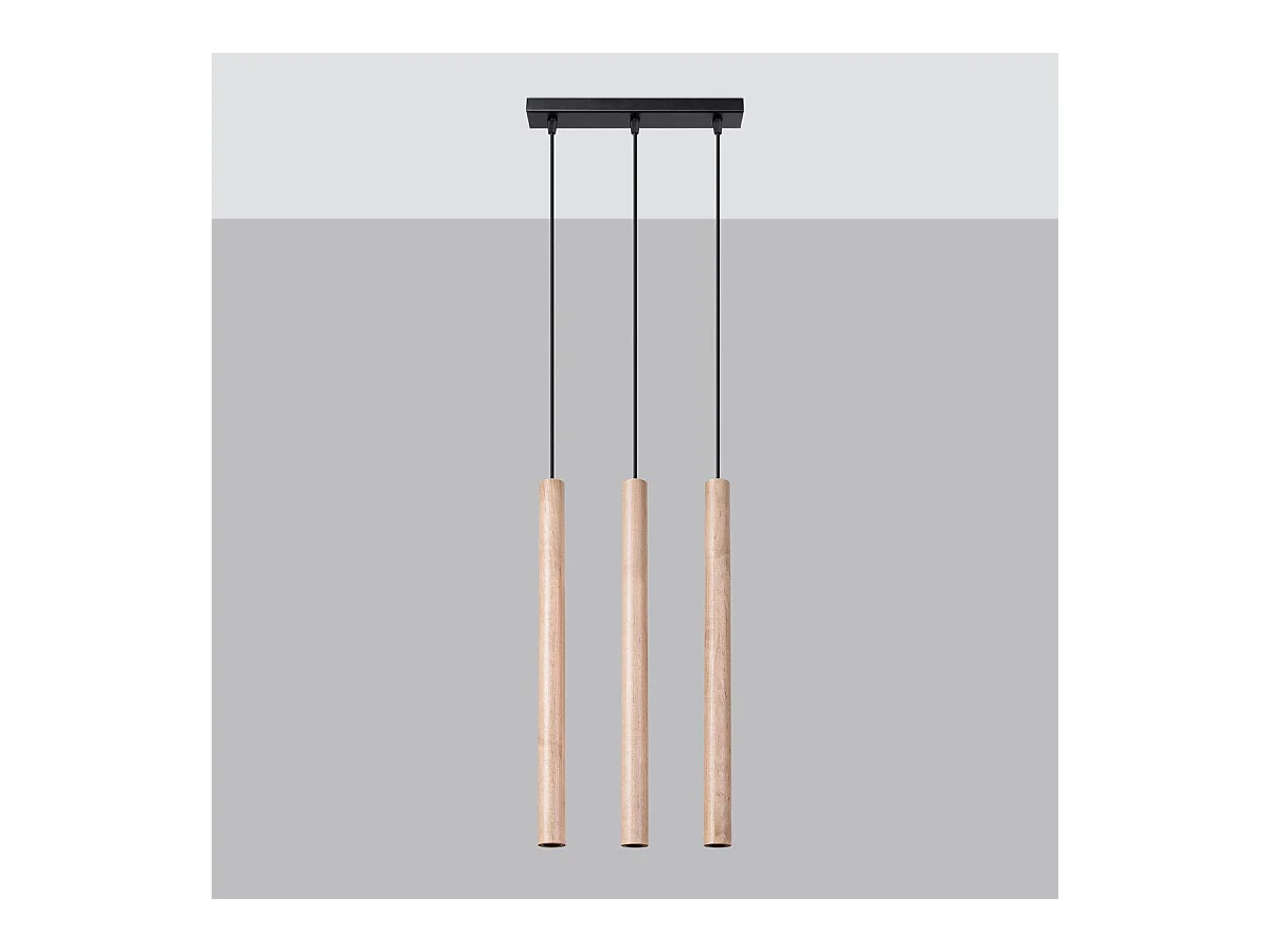 Lampe suspendue Novastel 3L bois