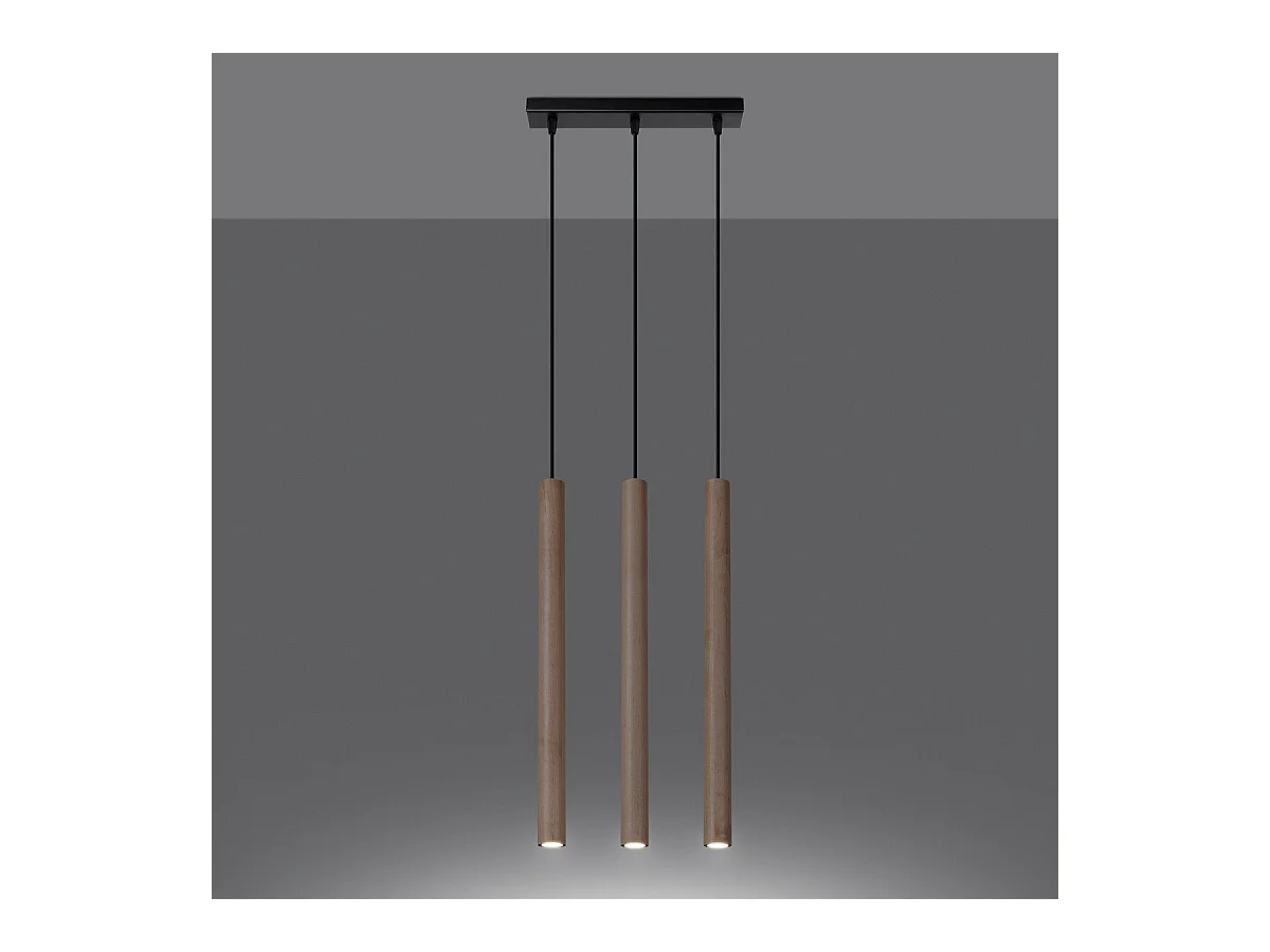 Lampe suspendue Novastel 3L bois