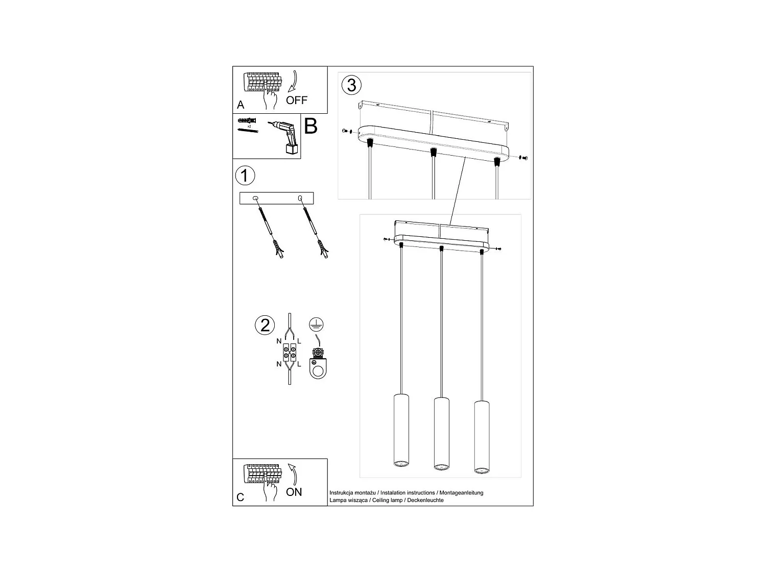 Lampe suspendue Lumis 3L