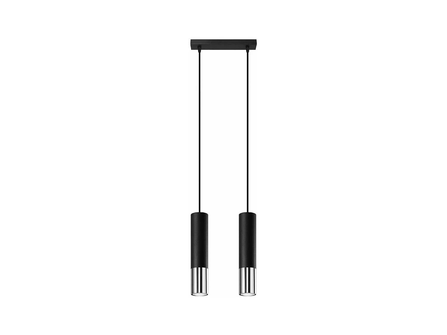 Lampe suspendue Luminous 2 noir-chrome