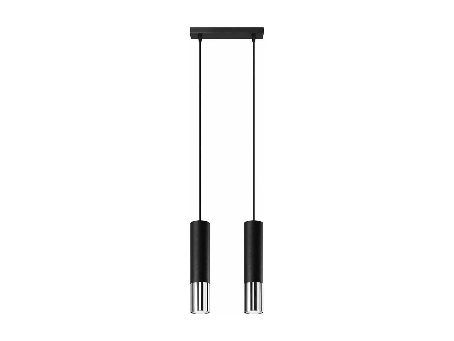 Lampe suspendue Luminous 2 noir-chrome