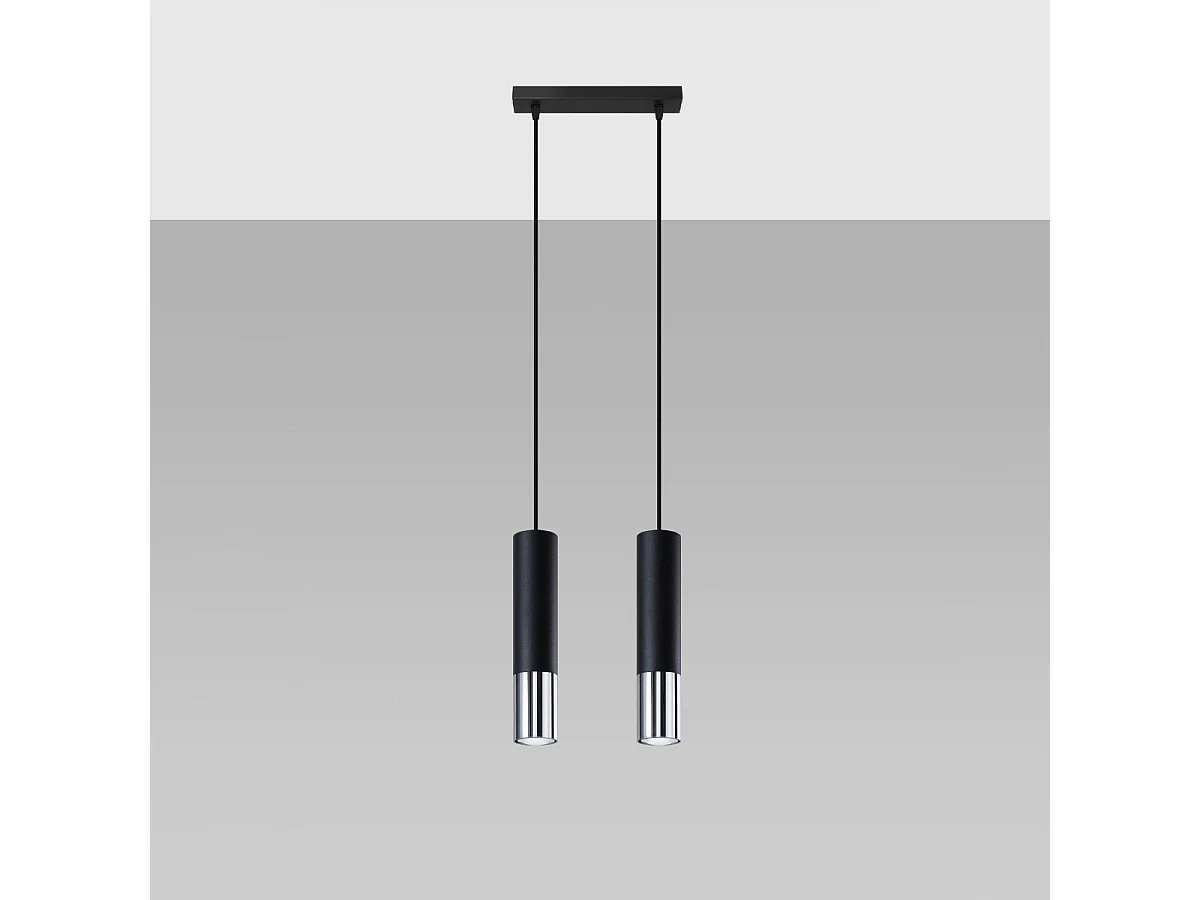 Lampe suspendue Luminous 2 noir-chrome