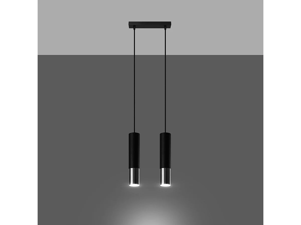 Lampe suspendue Luminous 2 noir-chrome