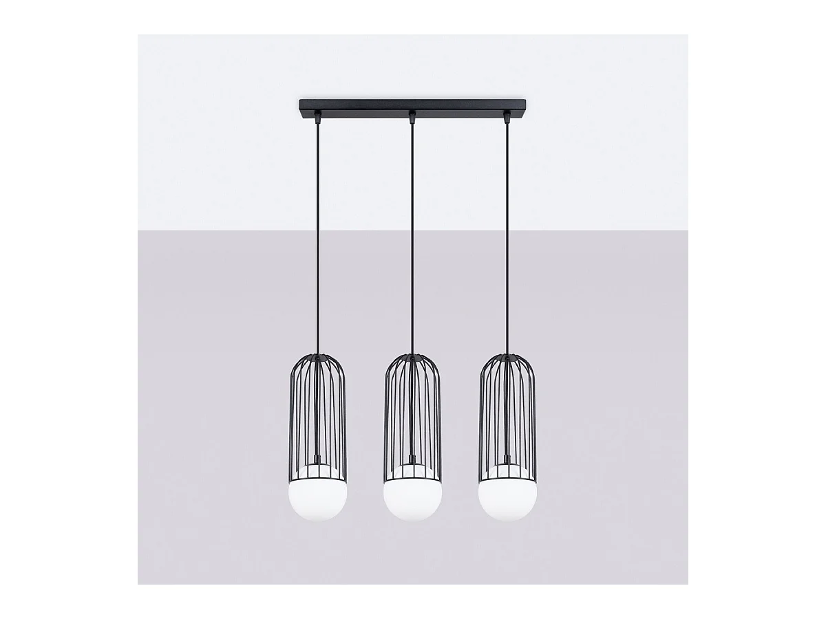 Lampe suspendue Borealys 3L noir