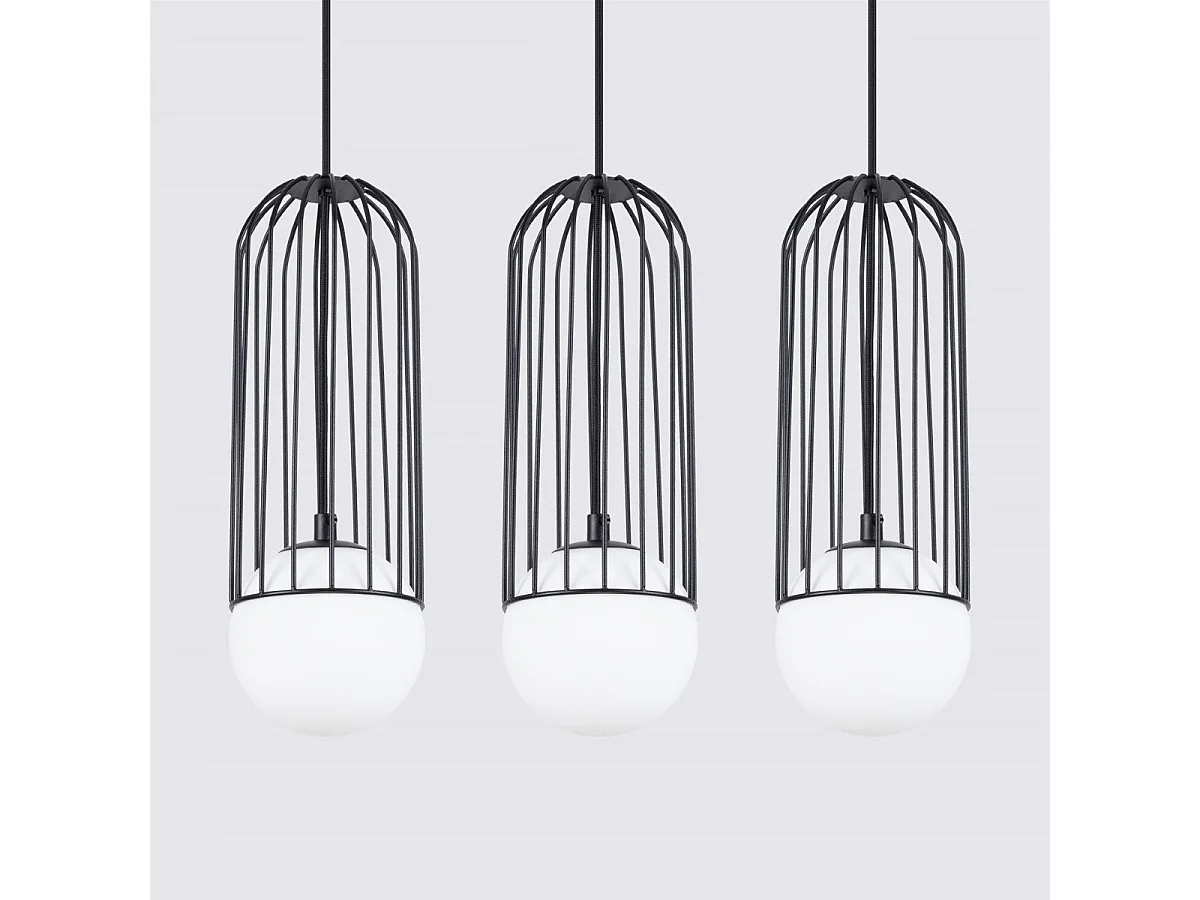 Lampe suspendue Borealys 3L noir