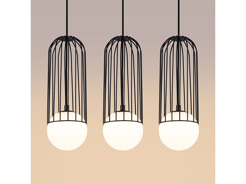 Lampe suspendue Borealys 3L noir