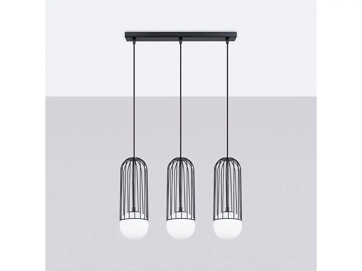 Lampe suspendue Borealys 3L noir