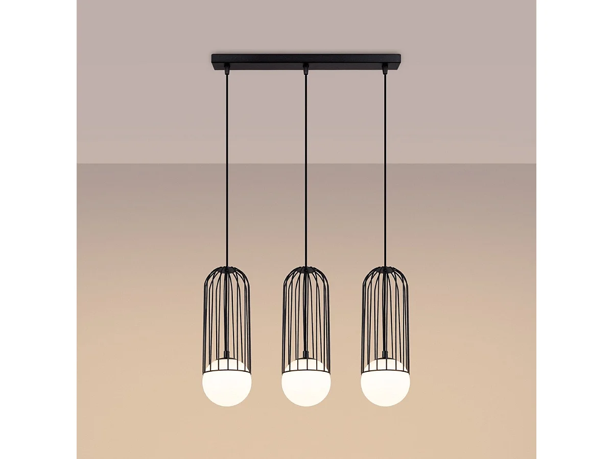 Lampe suspendue Borealys 3L noir