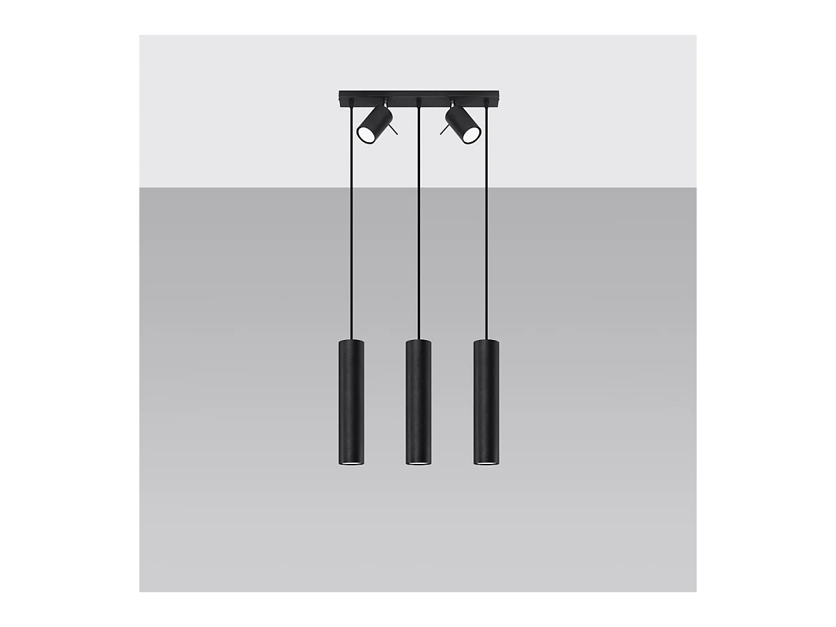 Lampe suspendue Lysandra 3 noir