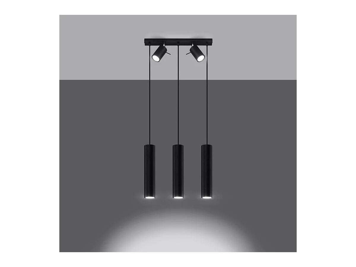 Lampe suspendue Lysandra 3 noir