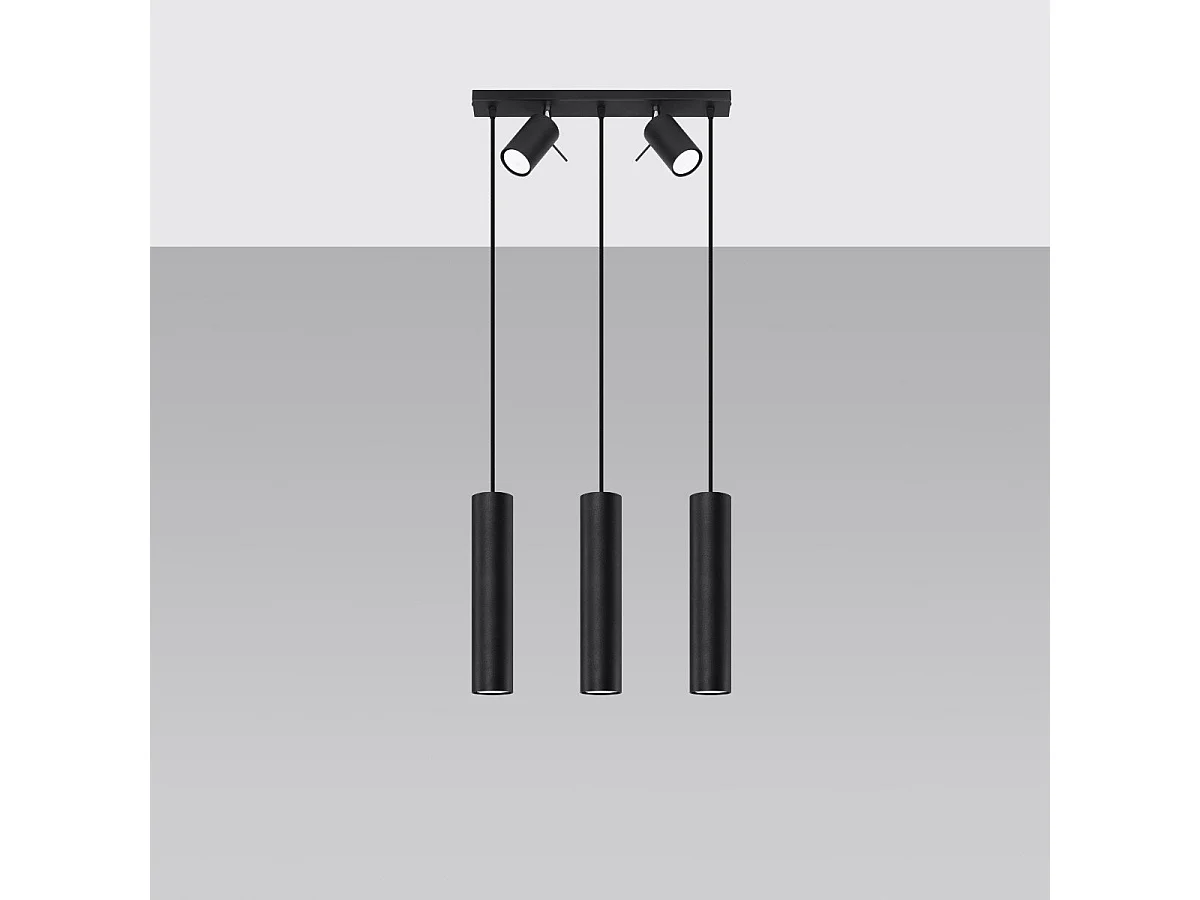 Lampe suspendue Lysandra 3 noir