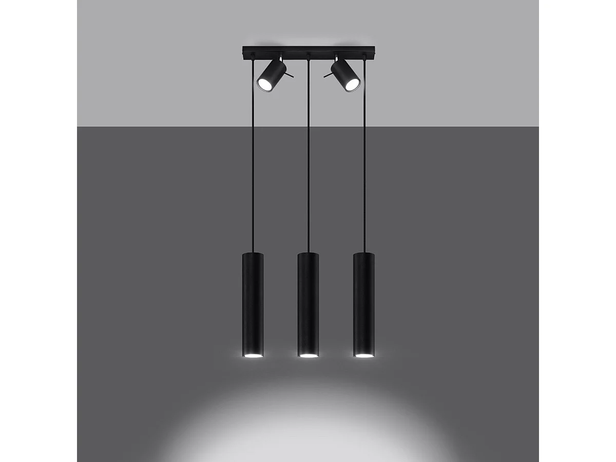 Lampe suspendue Lysandra 3 noir