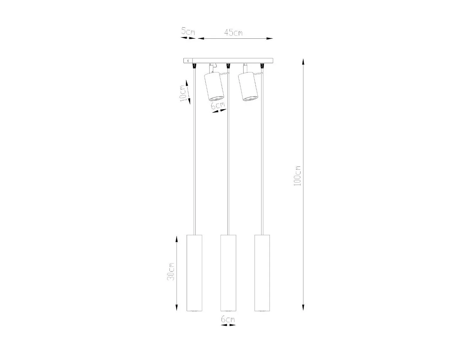 Lampe suspendue Lysandra 3 noir