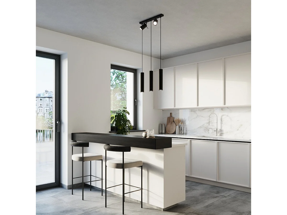 Lampe suspendue Lysandra 3 noir