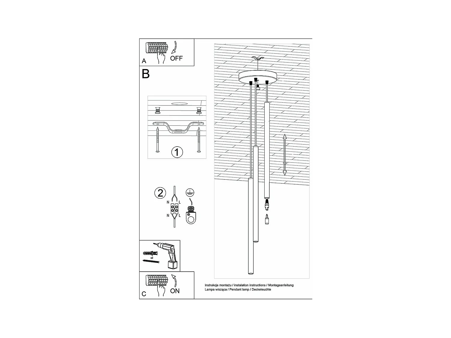 Lampe pendante Novastel 3P béton