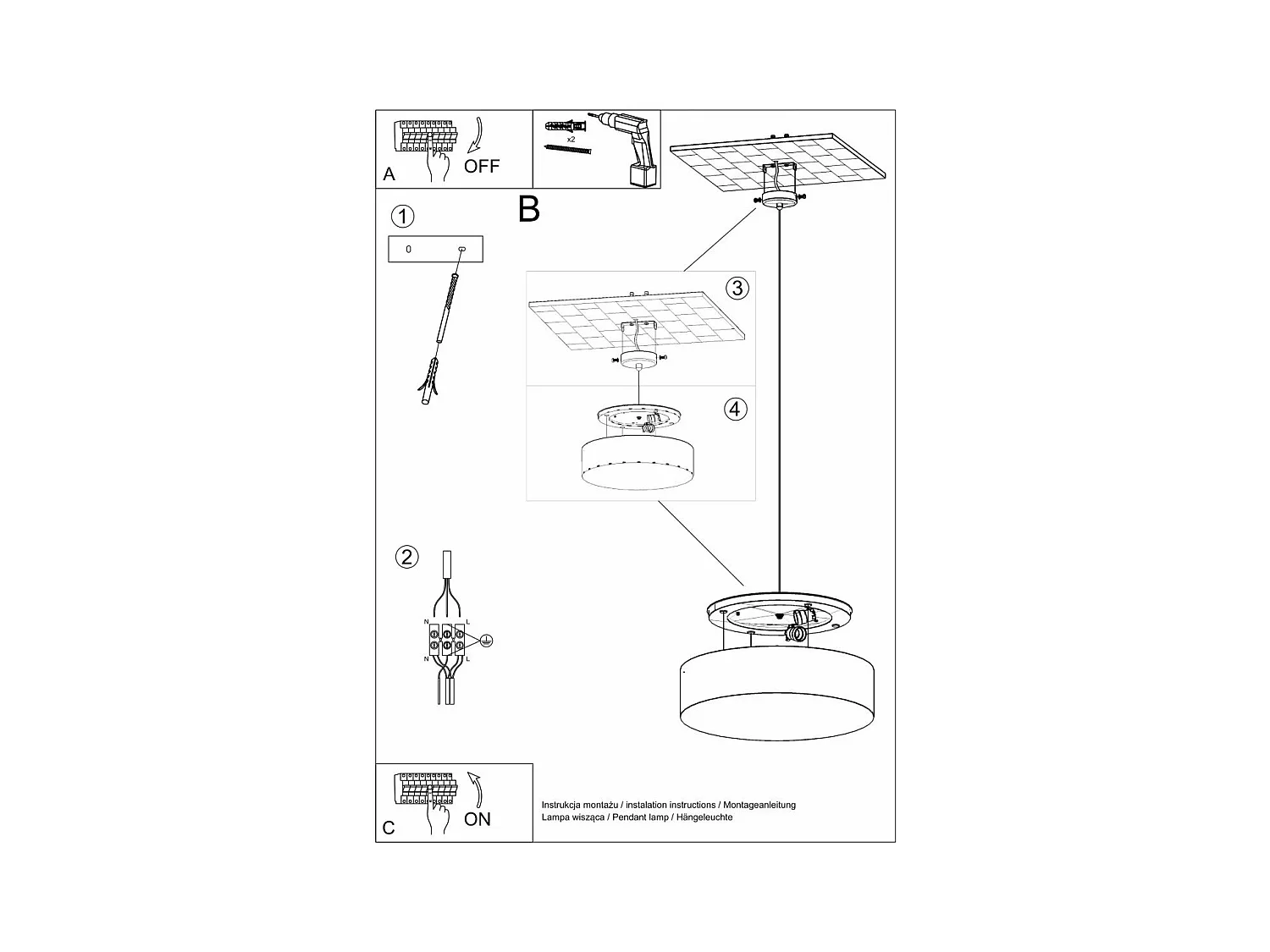 Lampe suspendue Andromeda 35 blanc